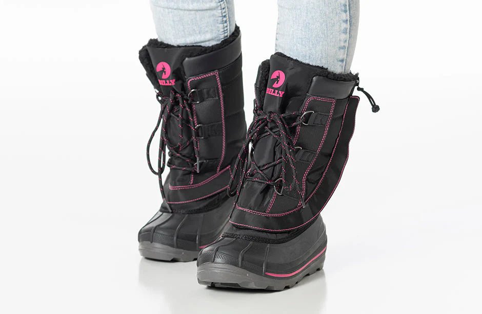 BILLY FOOTWEAR - Billy Ice Winter Boots Black/Pink - Two Giraffes Children's Footwear