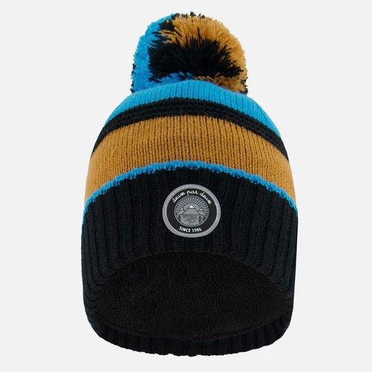 Deux par Deux - Knit Hat Blue, Black and Spice - Two Giraffes Children's Footwear