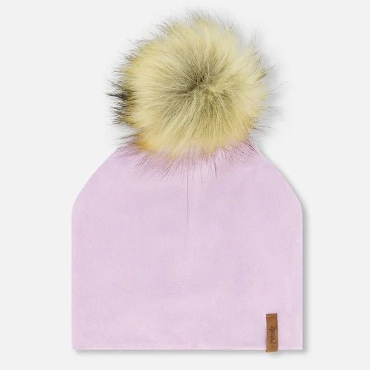 Deux par Deux - Mid - Season Jersey Detachable Pompom Hat Lilac - Two Giraffes Children's Footwear