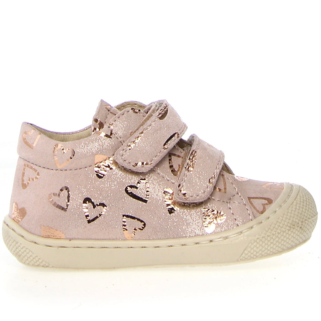 NATURINO - Cocoon VL - Pink Patent Hearts - Two Giraffes Children's Footwear