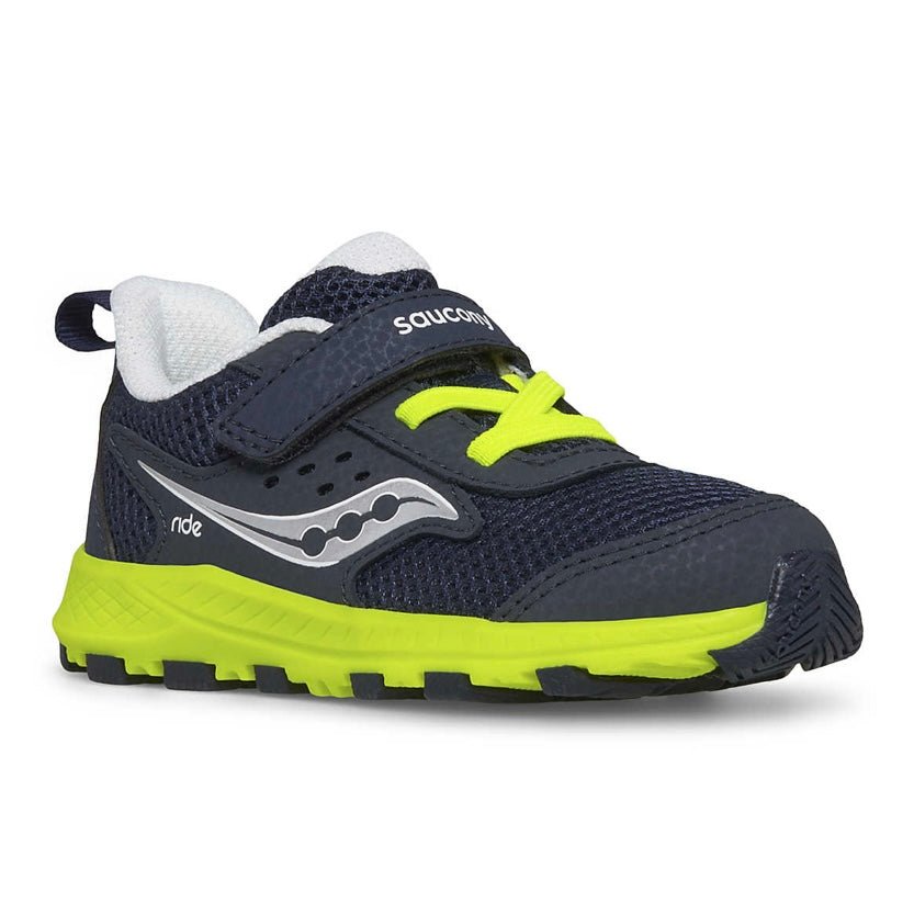 SACUONY - Ride 10 Jr. Sneaker - New Navy/Citron - Two Giraffes Children's Footwear