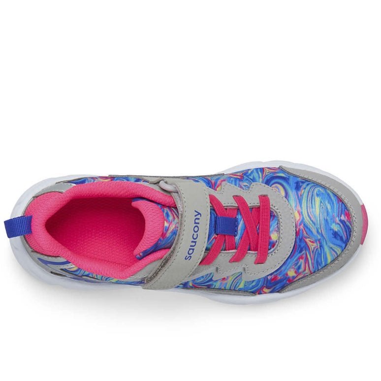 Saucony - Big Kid's Flash A/C 3.0 Sneaker - Grey/Pink/Blue - Two Giraffes Children's Footwear